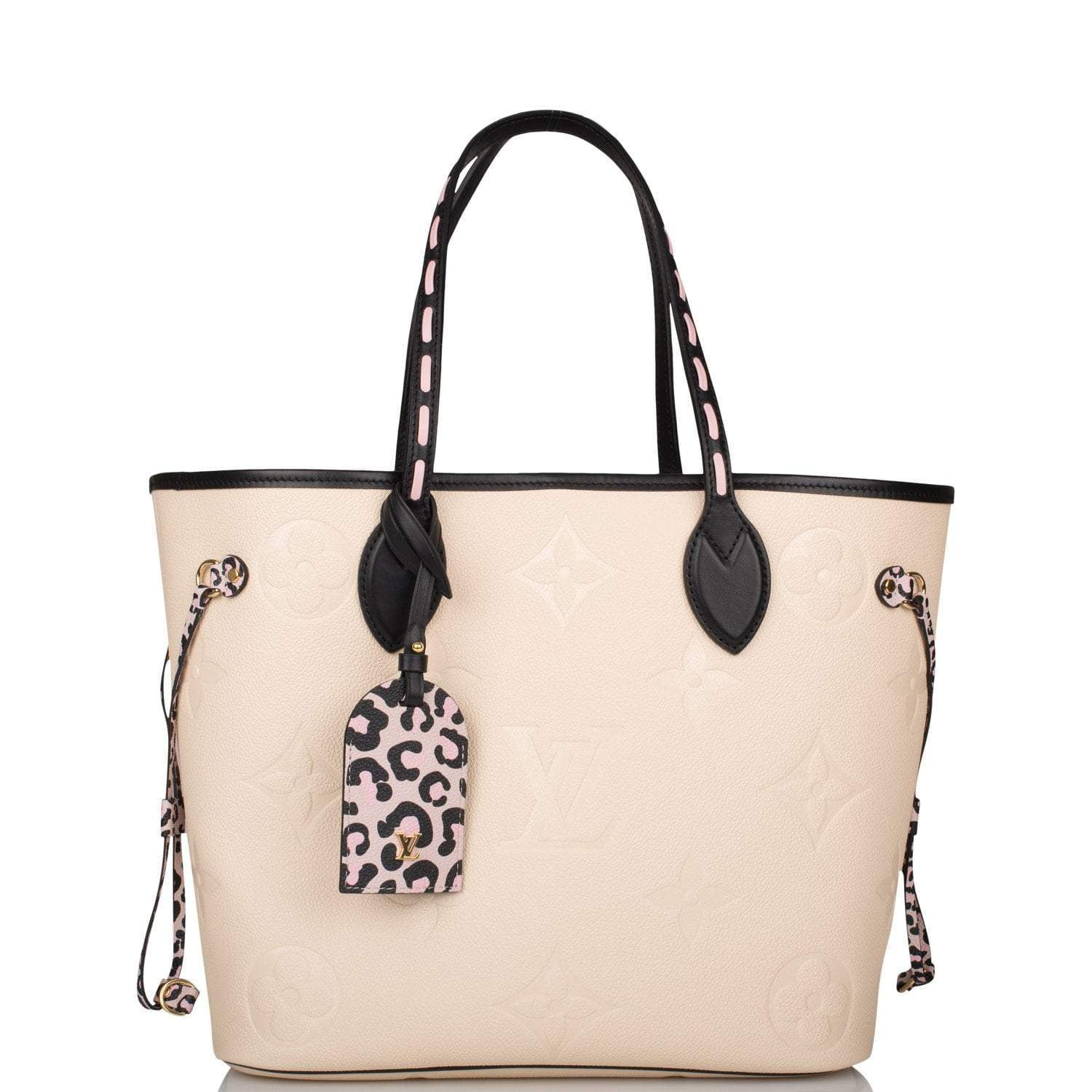 LV-081121-2-2 Louis Vuitton Cream Wild At Heart Giant Monogram Empreinte Neverfull MM - Image 1