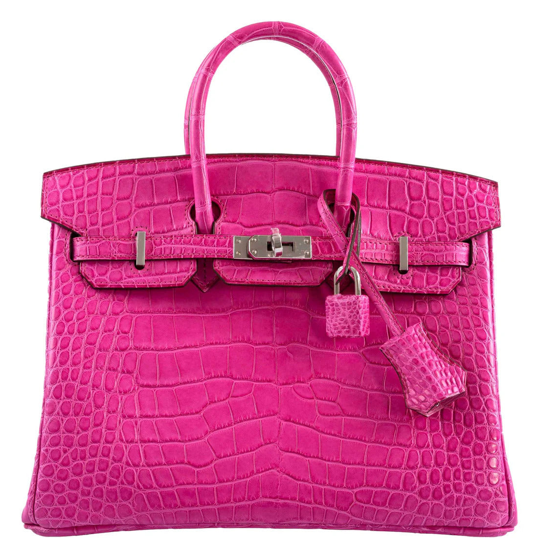 h66464353290-1 Hermes Birkin 25 Rose Shocking Matte Alligator Palladium Hardware- 2020,Y - Image 1