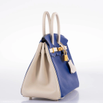 Hermes Birkin 25 HSS Bi-Color Blue Electrique & Craie Epsom Brushed Gold Hardware - 2016, X - Image 8