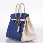 Hermes Birkin 25 HSS Bi-Color Blue Electrique & Craie Epsom Brushed Gold Hardware - 2016, X - Image 2