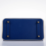 Hermes Birkin 25 HSS Bi-Color Blue Electrique & Craie Epsom Brushed Gold Hardware - 2016, X - Image 4