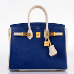 Hermes Birkin 25 HSS Bi-Color Blue Electrique & Craie Epsom Brushed Gold Hardware - 2016, X - Image 5