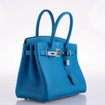 Hermes Birkin 30 Blue Zanzibar Togo with Palladium Hardware - 2020, Y - Image 8